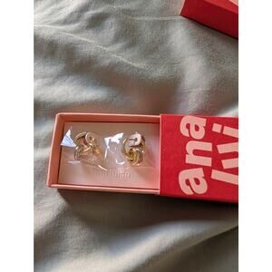 New Ana Luisa Gold Huggie Earrings - Asher Drop
